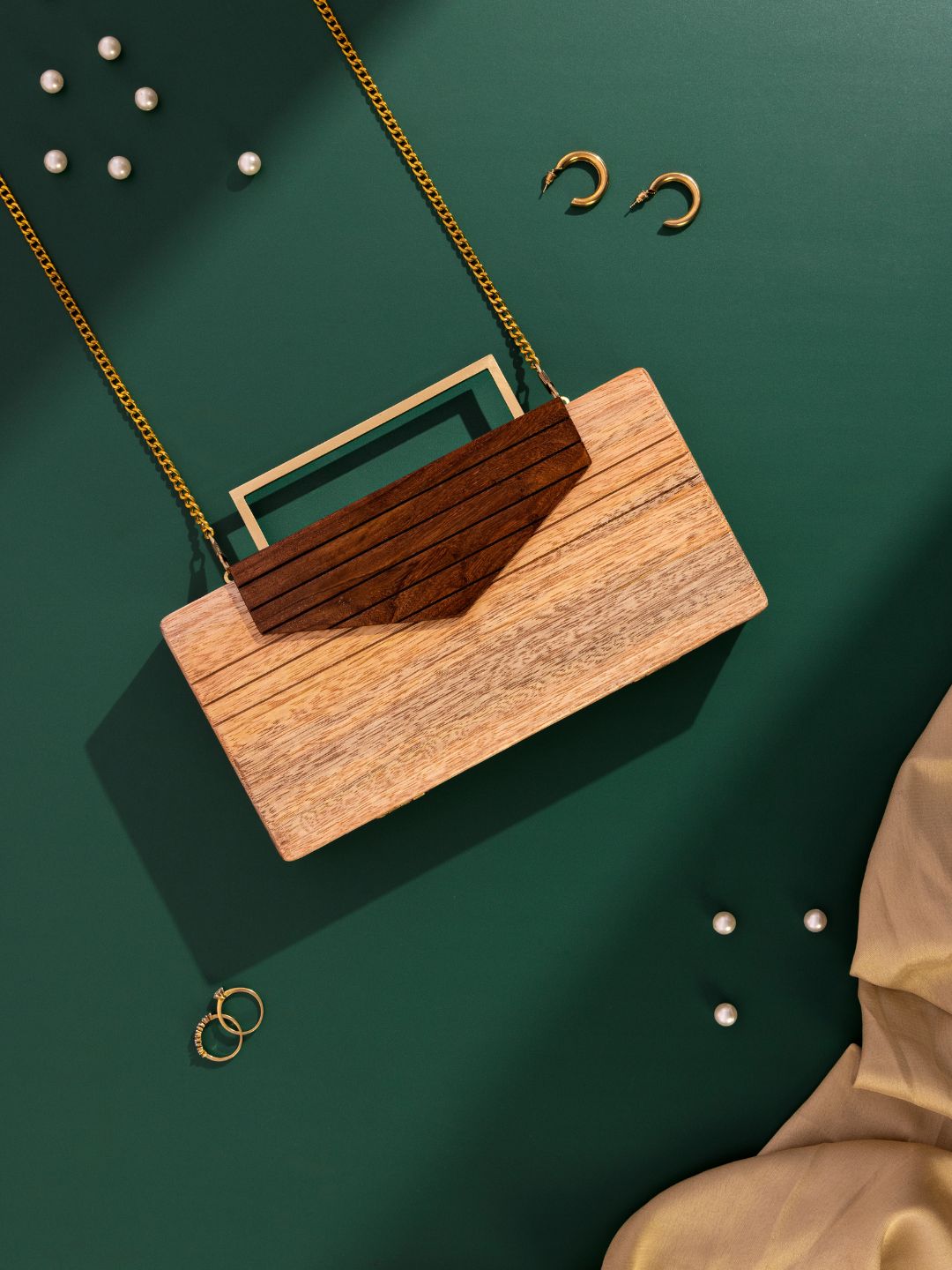 Rustic Wooden Clutch Bag
