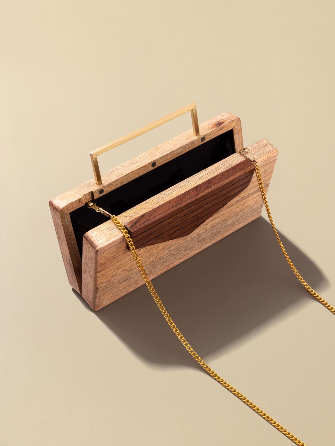 Rustic Wooden Clutch Bag