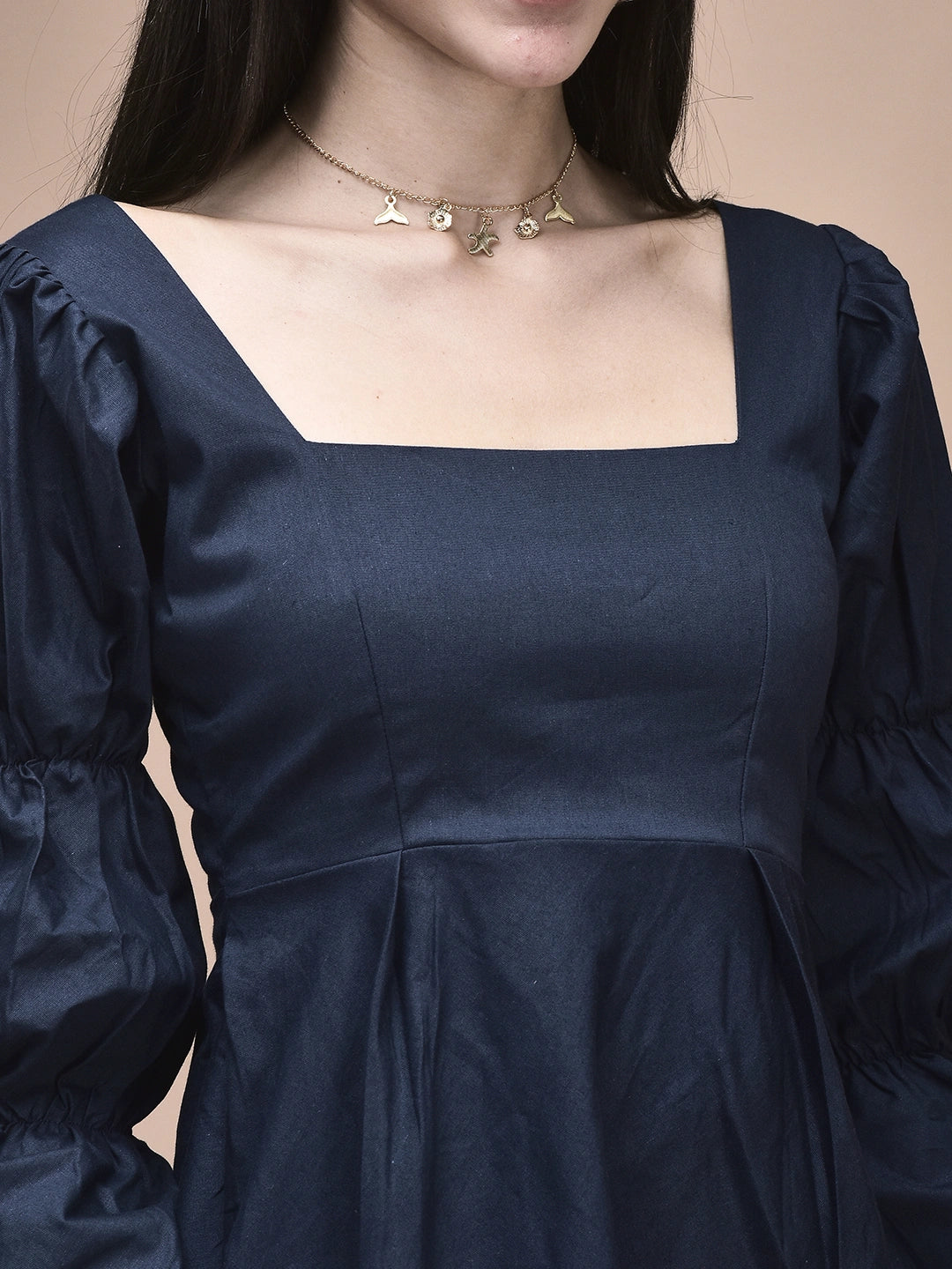Lucy Navy Blue Fit & Flare Mini Dress