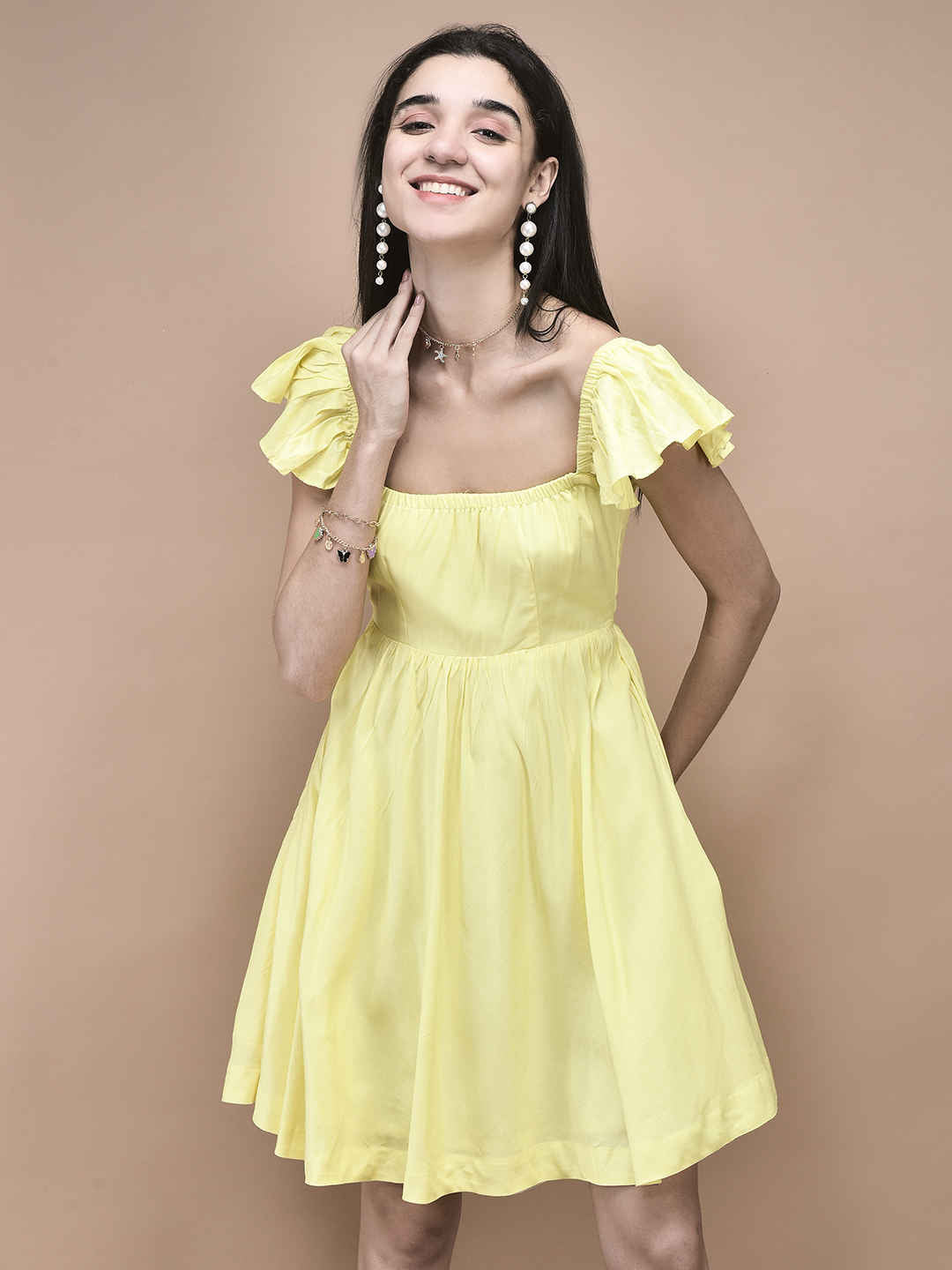 Camila Lemon Drop Ruffle Dress