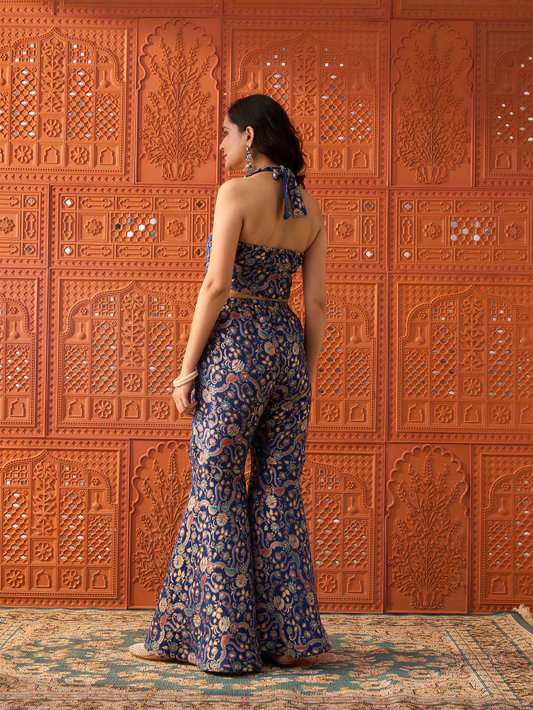 Saanjh- Navy Blue, Brocade Co-ord Set