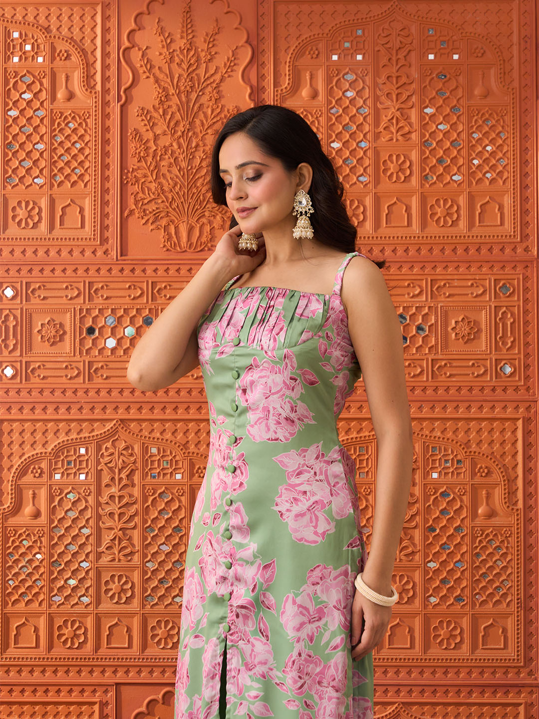 Meher- Green & Pink, Printed Kurta Set