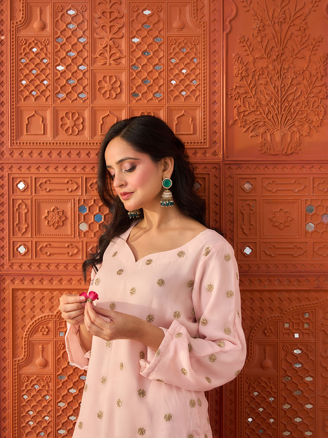 Sahar- Blush Pink, Festive Suit Set