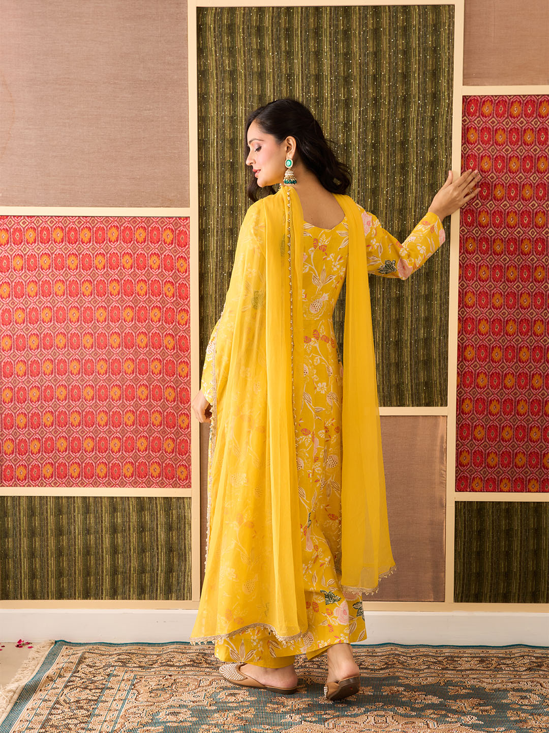 Prerna, Yellow, Cotton Festive Set