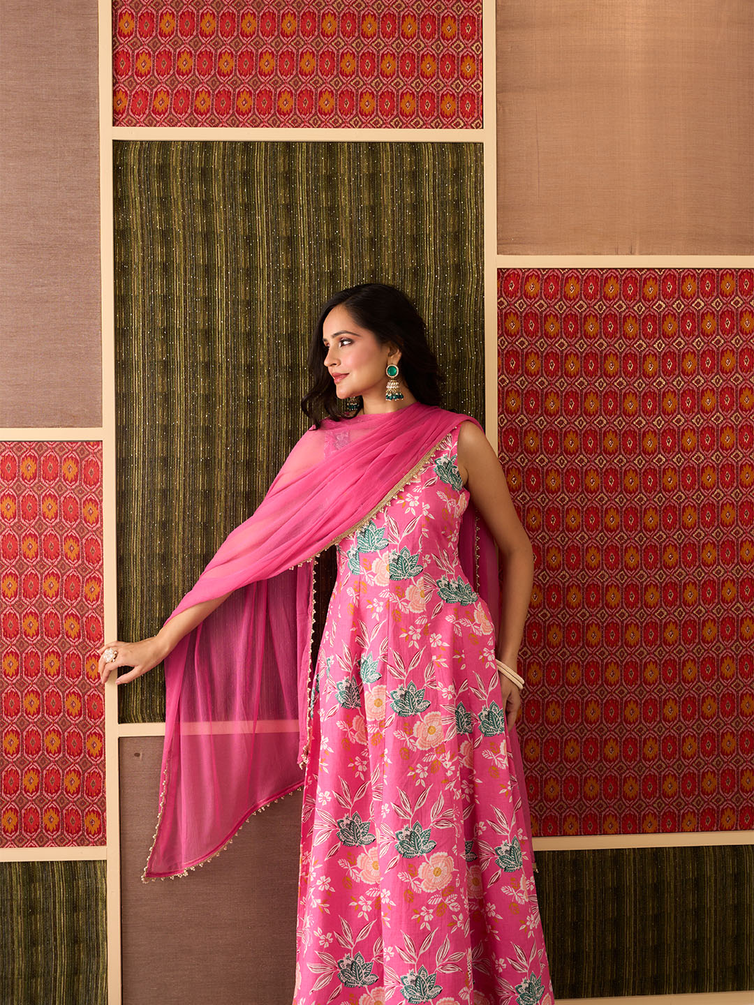Taraani, Pink, Printed Cotton Set
