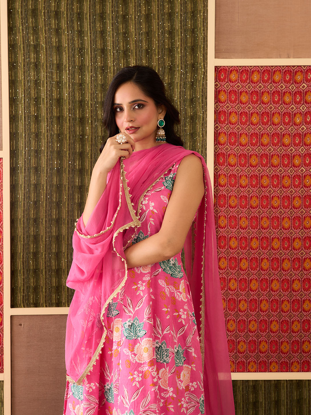 Taraani, Pink, Printed Cotton Set