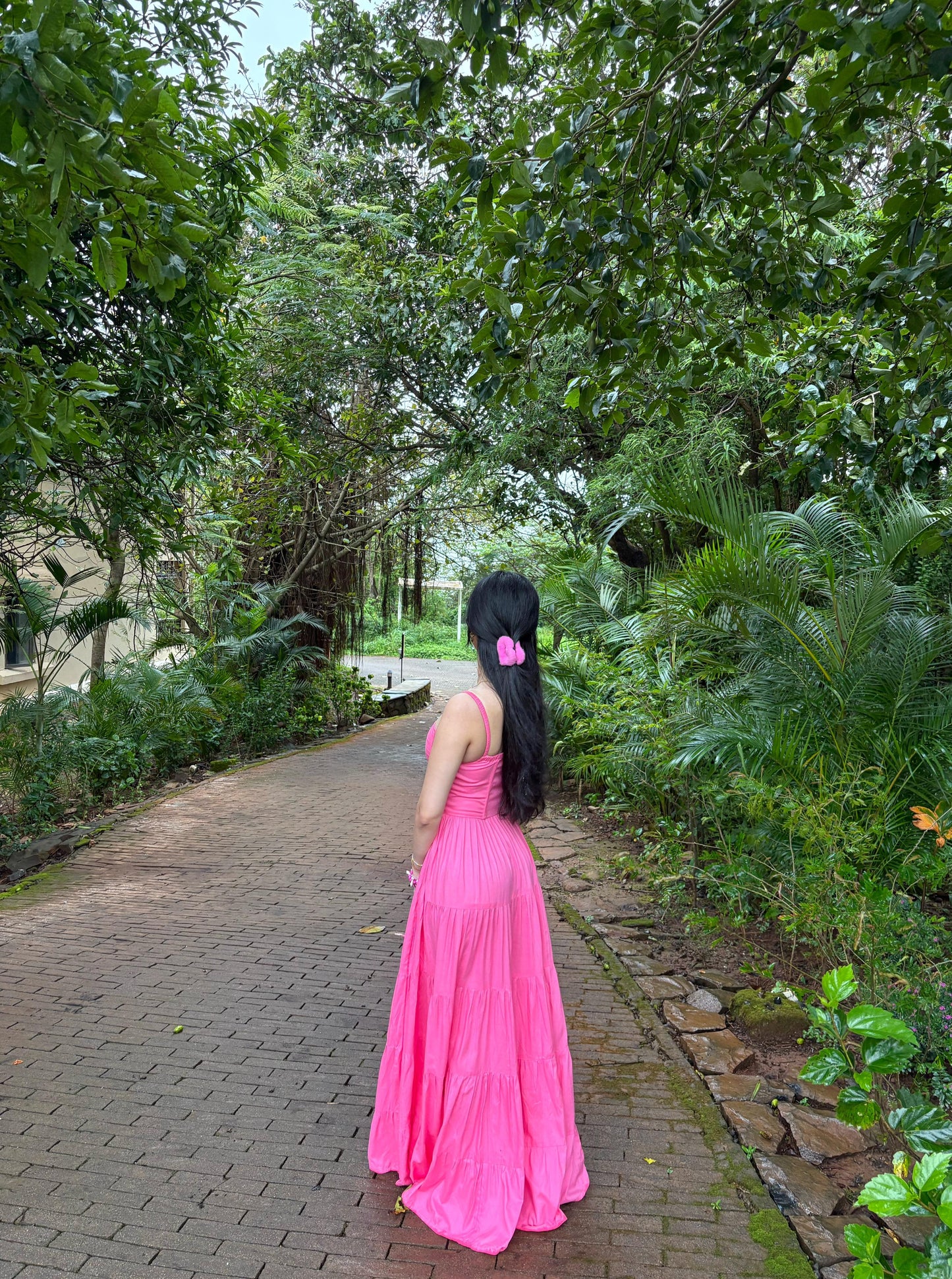 Estelle Pink Tiered Maxi Dress