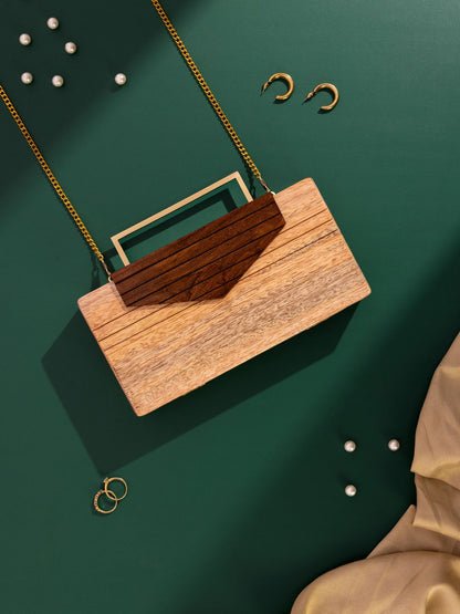 Rustic Wooden Clutch Bag