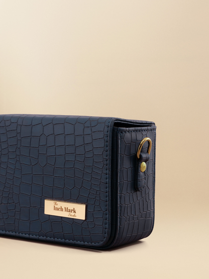 Reese Navy Blue Box Bag