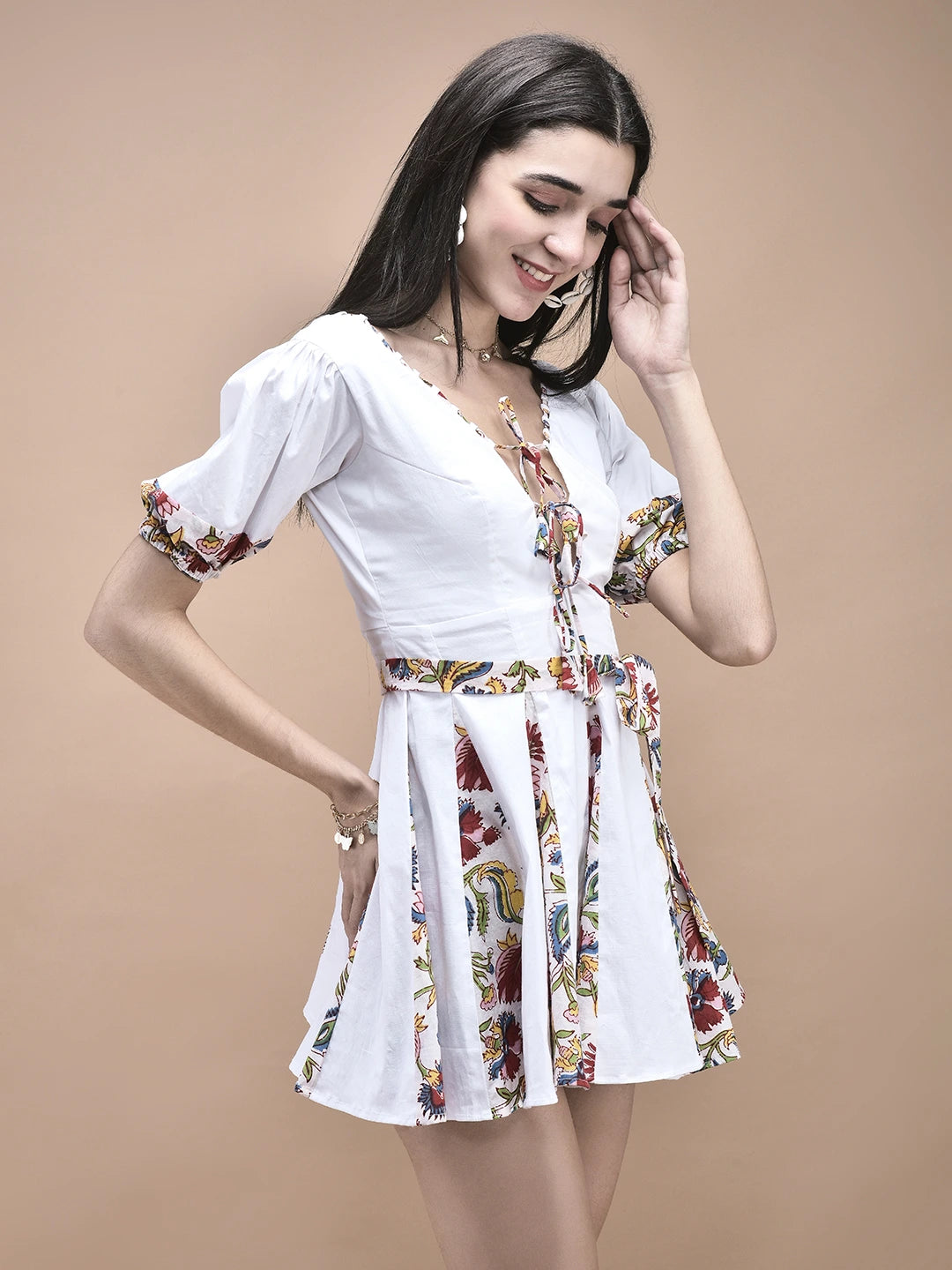Emily Tie-Up Mini Dress