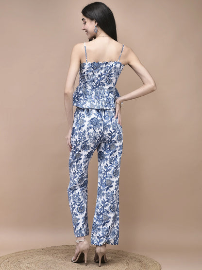 Calendula Indigo Peplum Co-ord Set