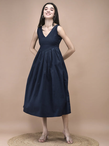 Nora V-Neck Empire Midi Dress
