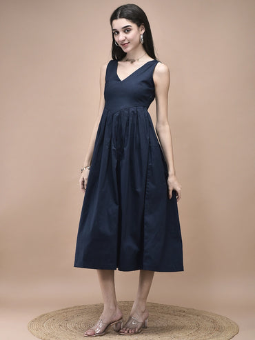 Nora V-Neck Empire Midi Dress