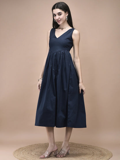 Nora V-Neck Empire Midi Dress