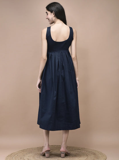 Nora V-Neck Empire Midi Dress