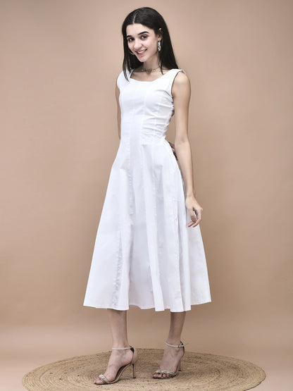 Aurelia White A-Line Midi Dress