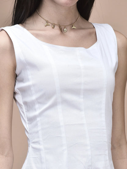 Aurelia White A-Line Midi Dress