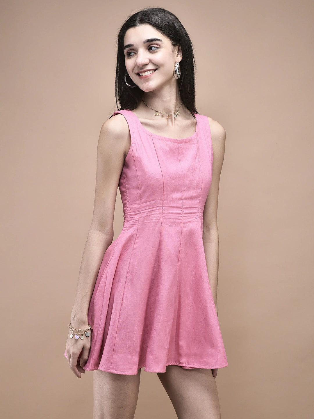 Emma Blush Charm Fit & Flare Dress