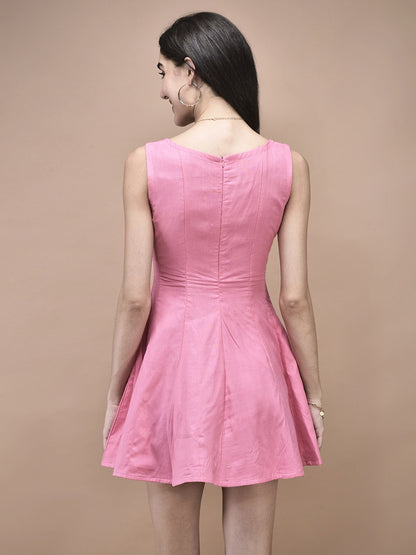 Emma Blush Charm Fit & Flare Dress