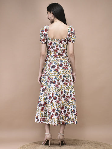 Peony Garden Slit Dress