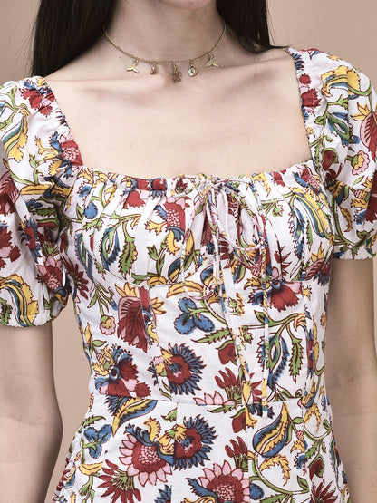 Peony Garden Slit Dress