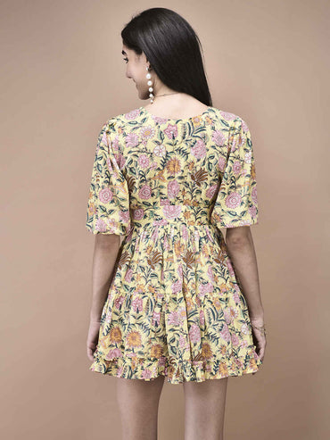 Daisy Yellow Mini Sundress