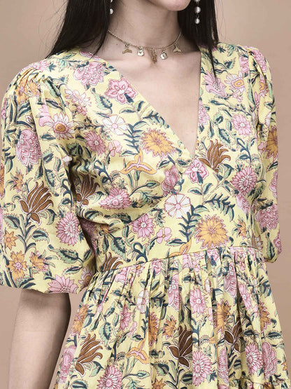 Daisy Yellow Mini Sundress