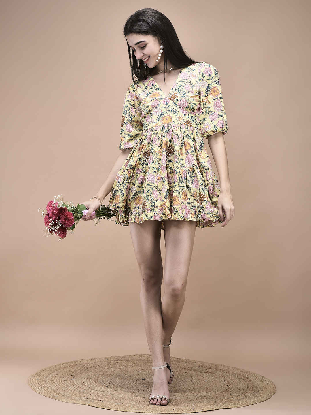 Daisy Yellow Mini Sundress