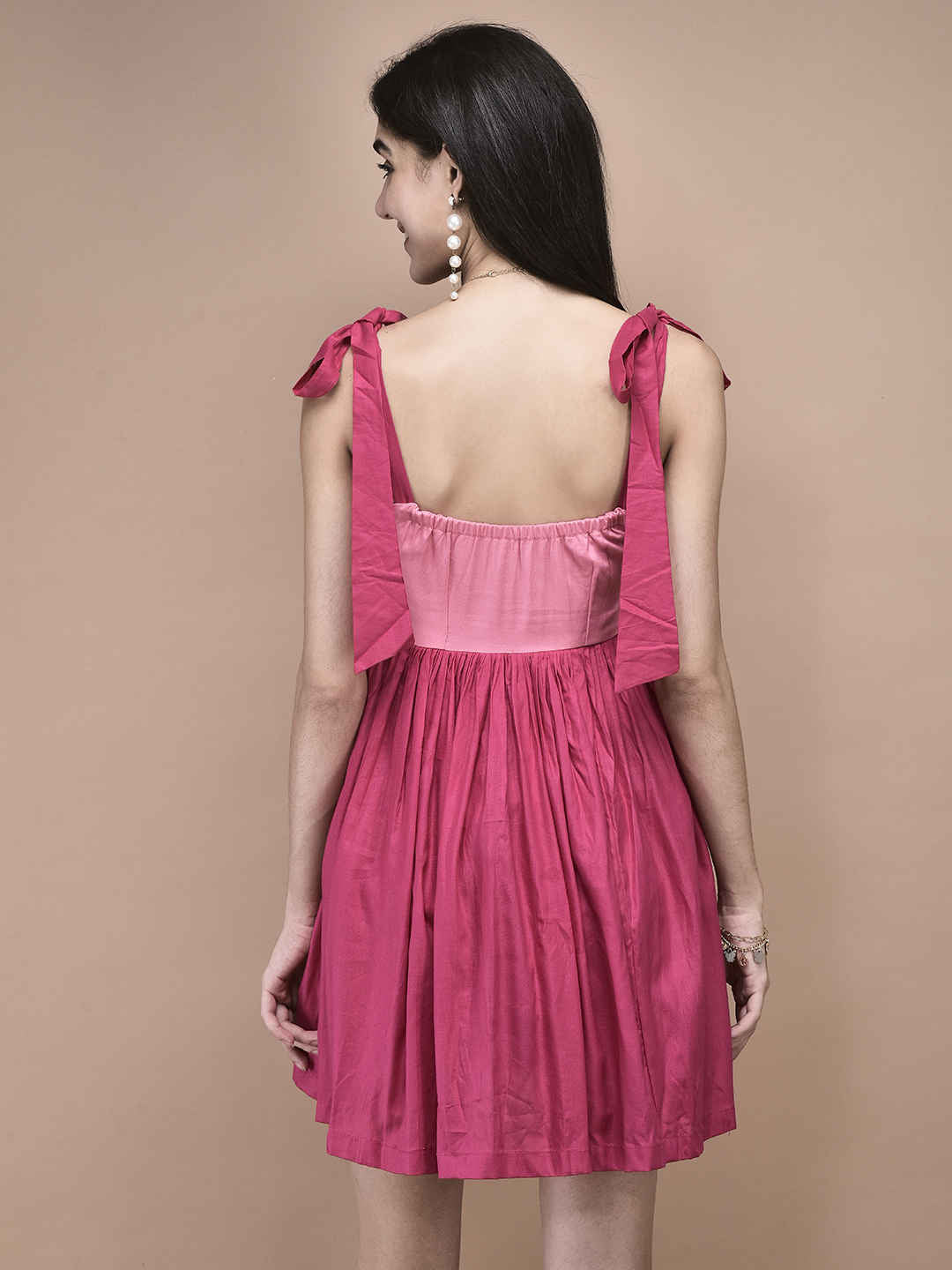 Isabella Two-Tone Pink Mini Dress