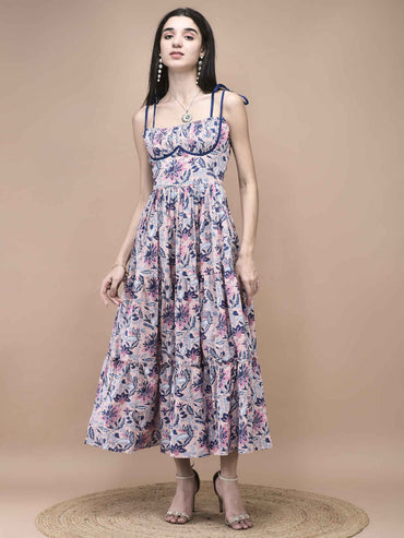 Iris Bloom Tiered Maxi Dress