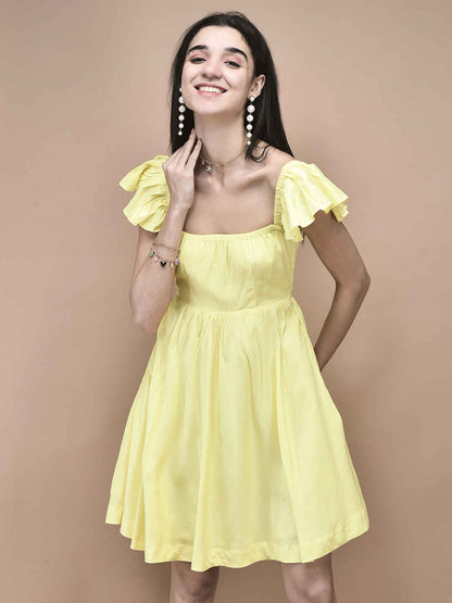 Camila Lemon Drop Ruffle Dress
