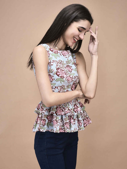 Astilbe Peplum Top