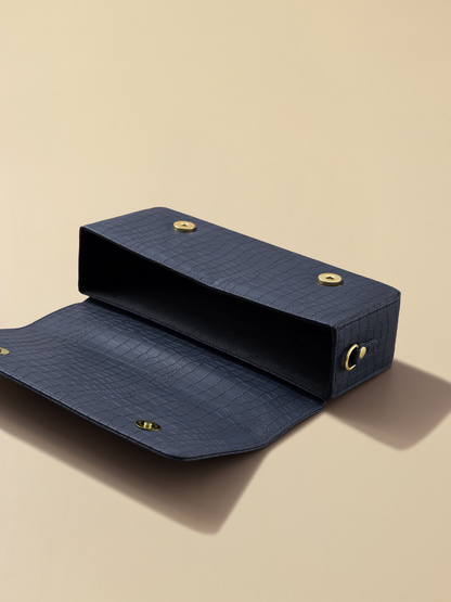 Reese Navy Blue Box Bag