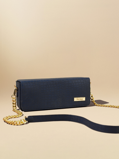 Reese Navy Blue Box Bag