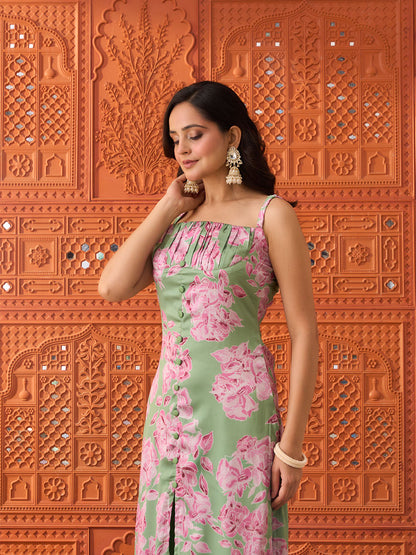 Meher- Green & Pink, Printed Kurta Set